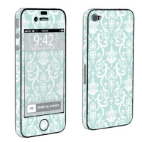 Apple iPhone 4 or 4s Full Body Decal Vinyl Skin - Teal Retro By SkinGuardz