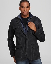 Michael Kors Stripe Melton Blazer With Removable Vest