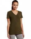 Calvin Klein Performance Women's Short Sleeve V-Neck Tee, Forest, Medium