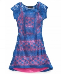 Chic, fashionable, and versatile 2-piece crochet dress by Jessica Simpson.