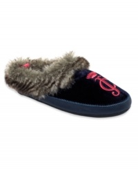 Relax in style with Juicy Counture's Kim slippers. Lined in faux-fur with the designer's logo on the vamp, this neat pair is sure to keep you warm.