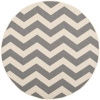 Safavieh CY6245-246 Courtyard Collection Indoor/Outdoor Round Area Rug, 5-Feet 3-Inch, Grey and Beige