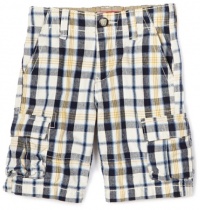 Levi's Boys 2-7 Toddler Cargo Short, Blue And White Plaid, 2T