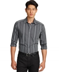 Ombre stripes give this Kenneth Cole New York button down a hip style.