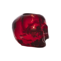 Kosta Boda 7061110 Still Life Skull Votive, Red