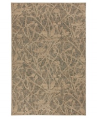 An intricate depiction of wildflower silhouettes are placed over a modern abstract motif in the Carmel Salinas area rug from Karastan, offering a soft yet fashionable accent for any room. Thick and resilient underfoot, this plush piece is woven from 2-ply nylon pile, ensuring easy care and long-lasting wear.