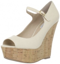 Steve Madden Women's WAGGON Peep-Toe Mary-Jane Wedge Pump