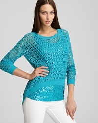 Karen Kane Crochet High/Low Sweater