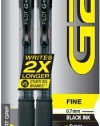 Pilot G2 Retractable Premium Gel Ink Roller Ball Pens, Fine Point, 2-Pack, Black Ink (31031)