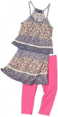 Little Ella Girls 2-6x Floral Trellis Tunic Set, Multi, 4T