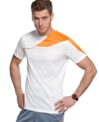 Dry goods. This moisture-management shirt from Puma keeps you cool and comfortable for your whole workout.