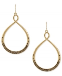 Kenneth Cole New York has your number with this pair of drop earrings. Crafted from gold-tone mixed metal, the earrings are designed in a stylized figure-eight with pave glass crystal accents added on for lustrous effect. Approximate drop: 2-1/2 inches.