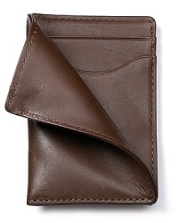 Slip your cash into this leather money clip - and your cards inside. It's embossed with Jack Spade's NYC location and stitched at the bottom to keep cards inside.