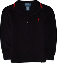 Polo Ralph Lauren Toddler Boys Tipped Half Zip Pullover, Black, 5