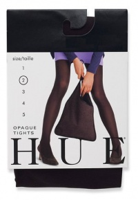 HUE Women's Opaque Sheer to Waist Opaque Tight, Black, Size 3