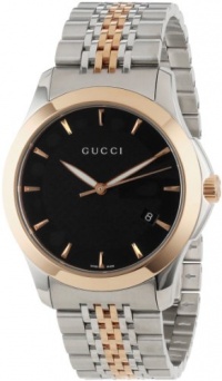 Gucci Men's YA126410 Gucci timeless Steel and Pink PVD Black Dial Watch