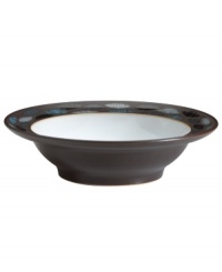 Handsome and understated, this Sienna soup/cereal bowl features a wide mocha rim with shimmering ellipses and a glazed interior for smart-casual style at breakfast, lunch and dinner.