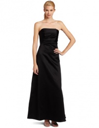 ABS Allen Schwartz Women's Strapless Side Tucks Dress, Black, 8