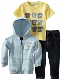 Kenneth Cole Baby-boys Infant Hoody Tee and Jean Set, Blue/Yellow, 12 Months