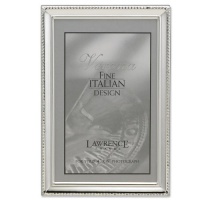 Lawrence Frames Polished Silver Plate 4x6 Picture Frame - Bead Border Design