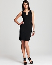 A warm-weather refresher for your classic LBD, this Karen Kane shift dress sets the framework for strong femininity with a flattering sleeveless silhouette.