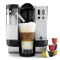 Bring home the rich flavors of the corner café with this convenient, do-it-all Nespresso maker. Exclusively designed for the machine, each single-serve capsule is the foundation for an espresso, coffee or lungo. Use the milk frother to create a cappuccino, latte or macchiato. Includes a removable 17-fl.oz. milk pitcher that can be stored in the refrigerator and is dishwasher safe.