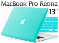 Kuzy - 2in1 Retina 13-Inch Rubberized Hard Case and Keyboard Cover for Apple MacBook Pro 13.3 with Retina Display, Model: A1425 - Teal / Turquoise HOT Blue