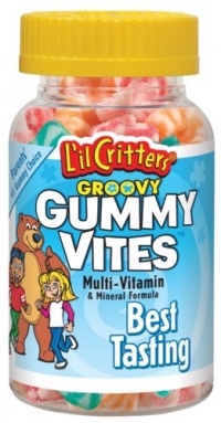 L'il Critters Groovy Gummy Vites Multi-Vitamin & Mineral, Swirly Bears, 70-Count Bottles (Pack of 4)