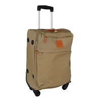 Lightweight carry-on spinner trolley is great for 1-2 day trips. Features two exterior pockets and four spinning wheels. PVC coated with waterproof treatment given to bag for more durability.