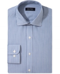 Separate yourself from the pack in a stylish striped Nautica dress shirt.