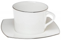 Mikasa Couture Platinum Breakfast Cup & Square Saucer