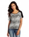 AGB Women's Short Sleeve Print Knit Top