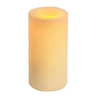 Inglow CGT54600CR01 6-Inch Flameless Round Pillar Vanilla Scented Candle with Timer, Cream