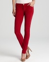 Bring color to your corduroy collection with these bold-hued Current/Elliott skinny jeans.