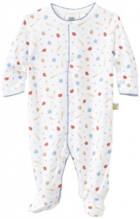 Noa Lily Baby-Boys Newborn Baseball Print Footie, Blue Multi-Colored, 6 Months