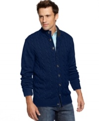 Finish off your up-to-date layered look with this wool-blend Club Room sweater for a refined touch.