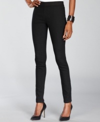 INC combines denim with the comfort of leggings in this updated pair of elastic-waist petite stretch jeans. Pocketless styling keeps the silhouette streamlined.