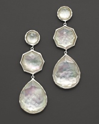 From the Rock Candy® collection, Crazy 8 hero earrings in faceted clear quartz over mother-of-pearl. Designed by Ippolita.