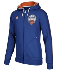 Trendy fleece hoodie by adidas designed for the NY Knicks biggest fan. Makes a great gift.