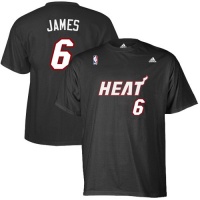 adidas Miami Heat LeBron James Black Net Player T-shirt