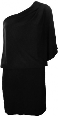 Jessica Simpson Women's One Shoulder Drape Black Dress 2 [Apparel]