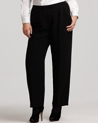 These Jones New York Collection pants achieve staple status with a straight leg and pleats at the front for a neatly tailored look.