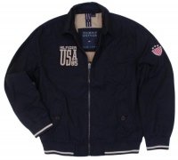 Tommy Hilfiger Mens Cotton Windbreaker Jacket - M - Navy/White