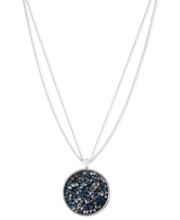 A dazzling disc pendant stands front and center on this necklace from Kenneth Cole New York. Blue and silver-tone faceted beads add a vibrant touch to the chain crafted from silver-tone mixed metal. Approximate length: 16 inches + 3-inch extender. Approximate drop: 1-1/2 inches.