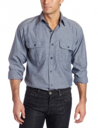 Key Industries Men's Long Sleeve Button Down Pre-Washed Chambray Shirt