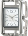 Nine West Women's NW1039SVSB Silver-Tone Rectangular Open-Link Bracelet Watch