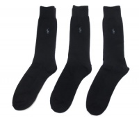 Polo Ralph Lauren Men's 3 Pack Socks Black (6-12 )