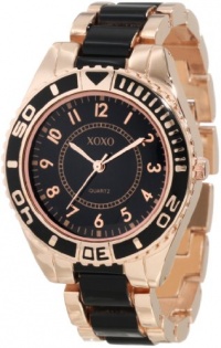 XOXO Women's XO5468 Rose Gold And Black Bracelet Watch