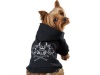 Zack & Zoey Crowned Crossbone Dog Hoodie, Small, 12-Inch, Black