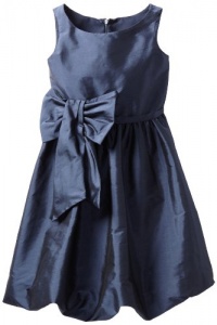 Us Angels Girls 2-6X Bow Bubble Dress, Navy, 5